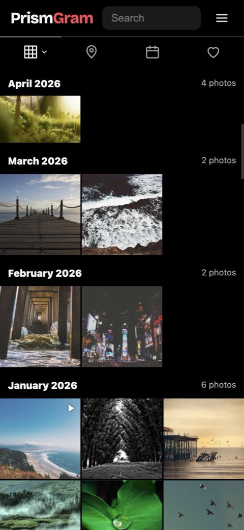 PrismGram on a phone: the feed